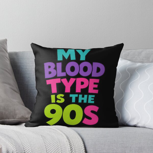 Item preview, My Blood Type Is The 90s Neon Retro Vintage Design designed and sold by TeeTimeTreasure.