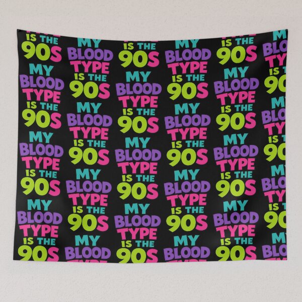 Item preview, My Blood Type Is The 90s Neon Retro Vintage Design designed and sold by TeeTimeTreasure.