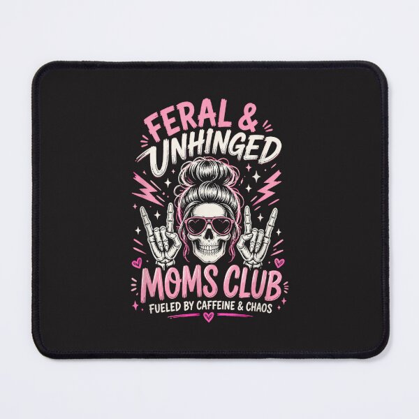 Item preview, Feral and Unhinged Moms Club Skeleton Coffee Funny Mom Design designed and sold by kiralynstration.