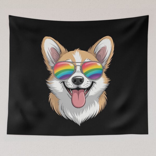 Item preview, Corgi Gay Pride LGBT Rainbow Sunglasses Corgi designed and sold by SapfireStuArt.