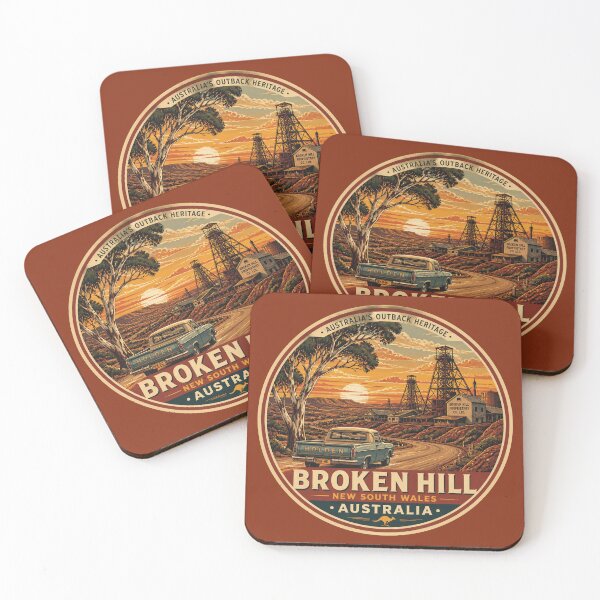 Item preview, Broken Hill NSW — Retro Outback Travel Badge designed and sold by Random Designs.
