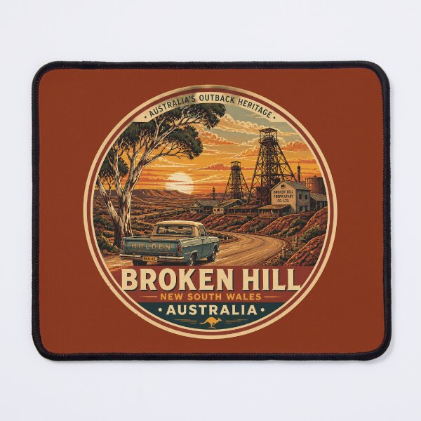 Item preview, Broken Hill NSW — Retro Outback Travel Badge designed and sold by Random Designs.