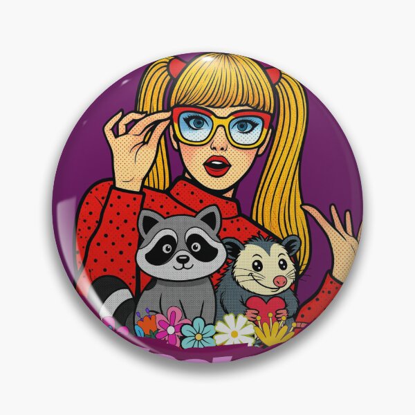 Item preview, Feral Girl Summer Retro Pop Art - Cute Raccoon & Opossum Graphic designed and sold by 2msons.