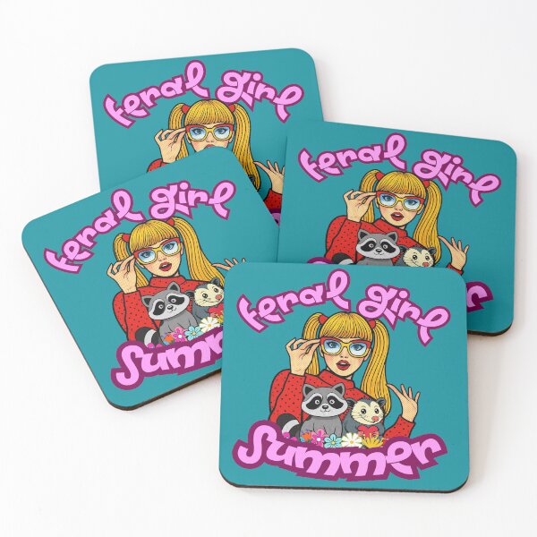 Item preview, Feral Girl Summer Retro Pop Art - Cute Raccoon & Opossum Graphic designed and sold by 2msons.
