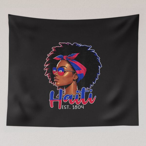 Item preview, Proud Haitian Girl Haiti 1804 Flag Afro Women Heritage Design designed and sold by kiralynstration.