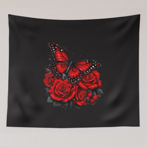 Item preview, Beautiful Red Butterfly Vintage Aesthetic Women Nature Design designed and sold by kiralynstration.