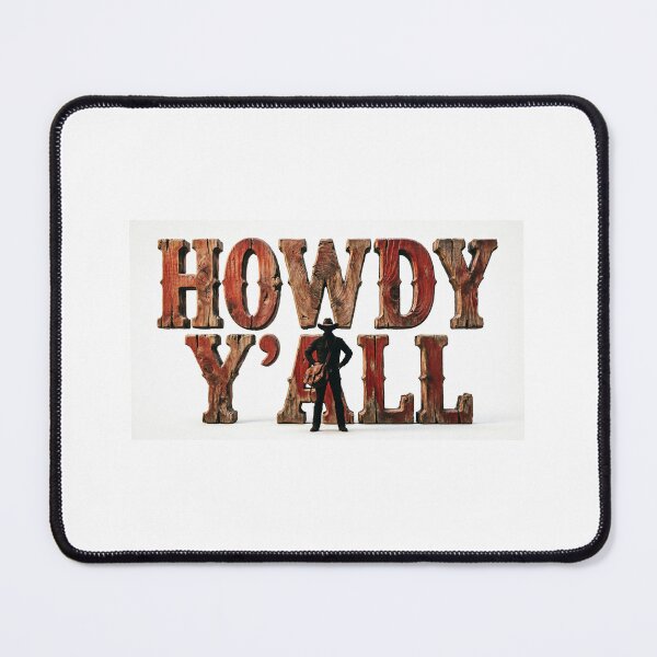 Item preview, *Rustic Wooden HOWDY Y'ALL Sign with Cowboy Silhouette - Western Greeting Design* designed and sold by Petringo.