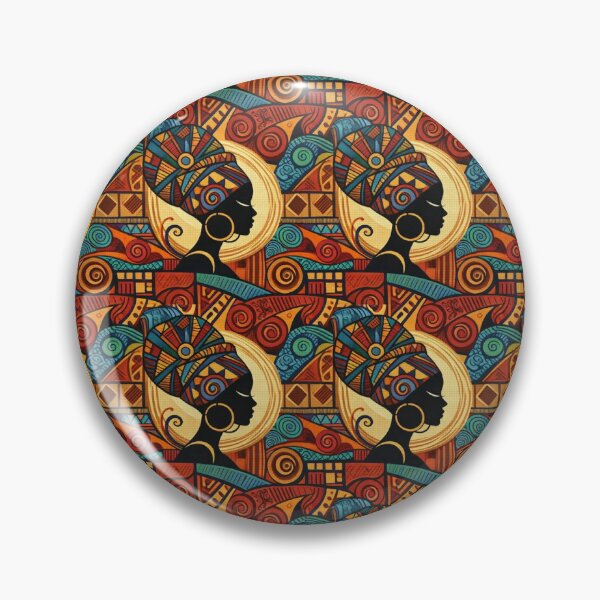 Item preview, African Queen Pattern - Vibrant Tribal Geometric Woman Silhouette Art designed and sold by myforestfog.