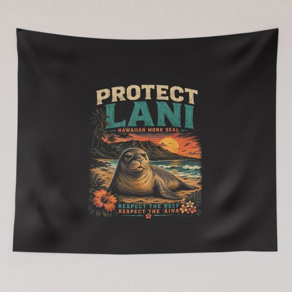 Item preview, Hawaiian Monk Seal Protect The Reef Vintage Ocean Design   designed and sold by kiralynstration.
