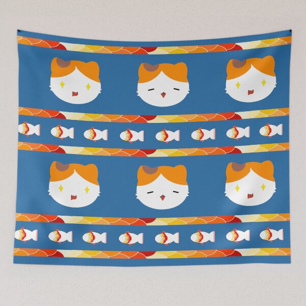 Item preview, cartoon cat and koi fish designed and sold by ONI-Mark.