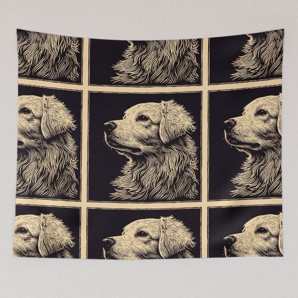 Item preview, Lino cut Great Pyrenees puppy dog designed and sold by MendaciousMina.