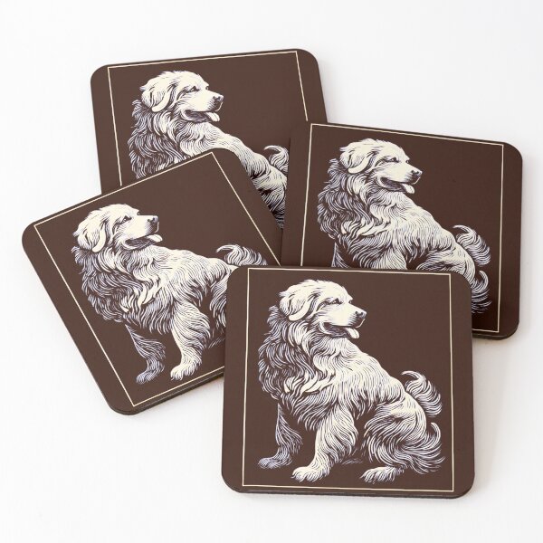 Item preview, Lino cut Great Pyrenees puppy dog designed and sold by MendaciousMina.