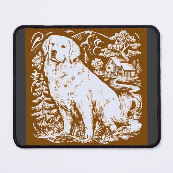 Item preview, Lino cut Great Pyrenees puppy dog designed and sold by MendaciousMina.