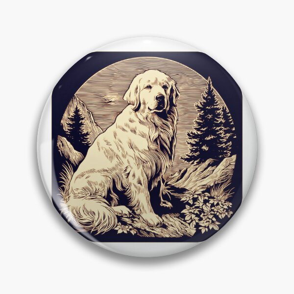 Item preview, Lino cut Great Pyrenees puppy dog designed and sold by MendaciousMina.