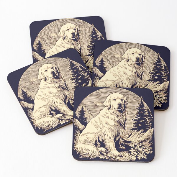 Item preview, Lino cut Great Pyrenees puppy dog designed and sold by MendaciousMina.