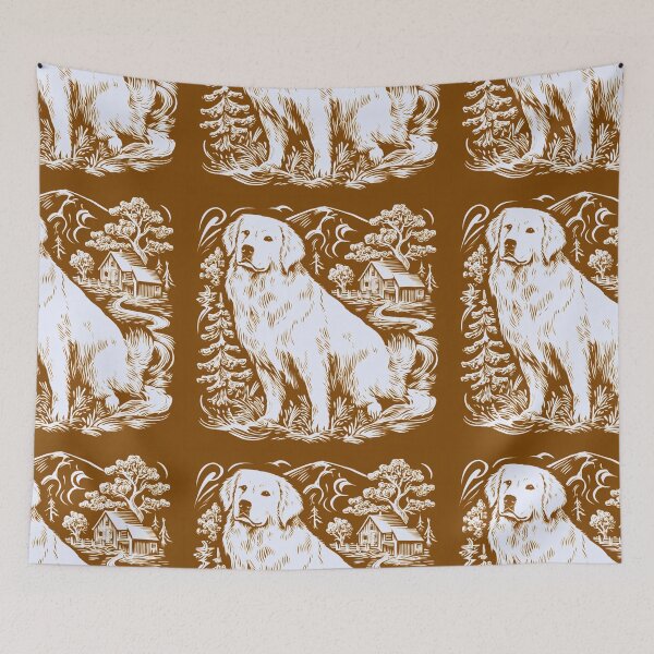 Item preview, Lino cut Great Pyrenees puppy dog designed and sold by MendaciousMina.