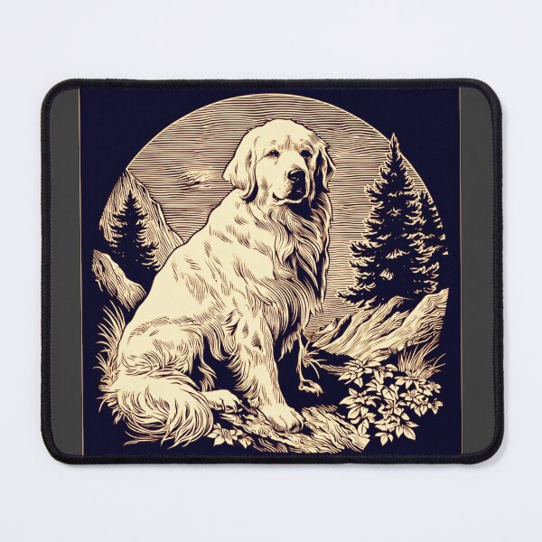 Item preview, Lino cut Great Pyrenees puppy dog designed and sold by MendaciousMina.