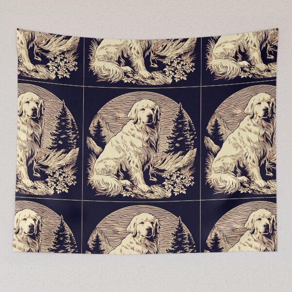 Item preview, Lino cut Great Pyrenees puppy dog designed and sold by MendaciousMina.
