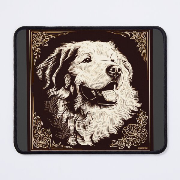 Item preview, Lino cut Great Pyrenees puppy dog designed and sold by MendaciousMina.