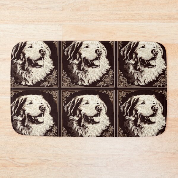 Item preview, Lino cut Great Pyrenees puppy dog designed and sold by MendaciousMina.