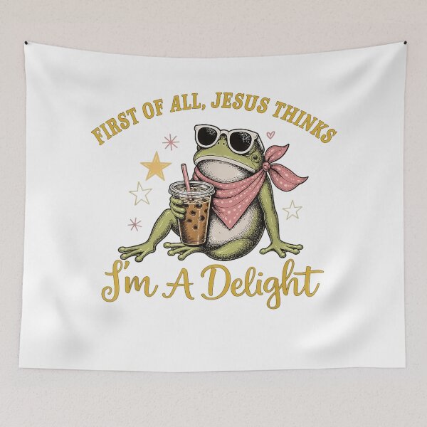 Item preview, first of all jesus think's i'm a delight frog meme  designed and sold by CAnastazyshop.