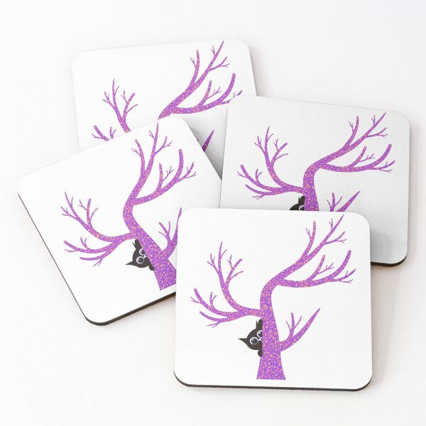 Item preview, Peekaboo Cat with Purple Tree designed and sold by Chameleon by Ewa .