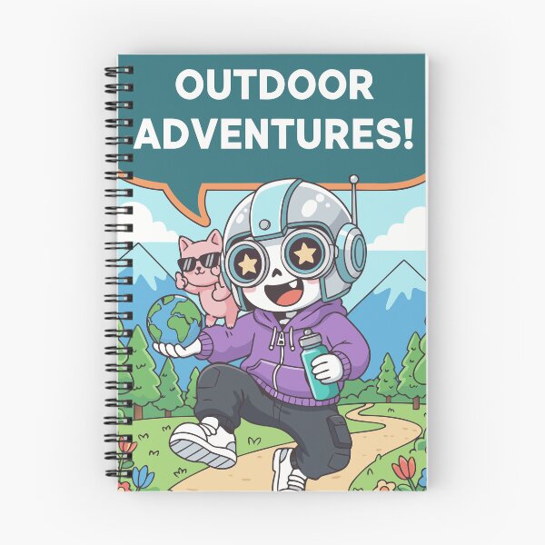 Item preview, "Outdoor Adventures" Cute Kawaii Skeleton Astronaut Hiking designed and sold by Cipher & Soul.