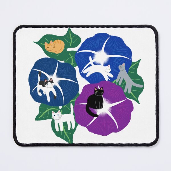 Item preview, Tiny Cats on Morning Glories designed and sold by Nu. Mafuyu.