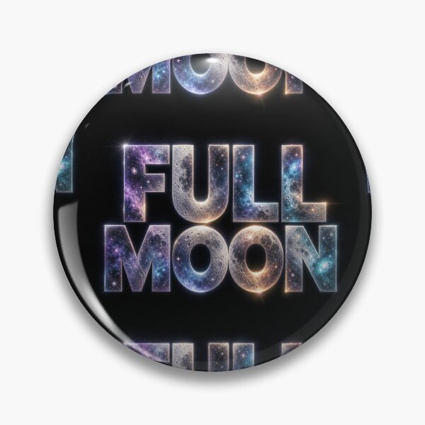 Item preview, Full Moon — Cosmic Lettering Poster (Pearlescent Lunar Texture, Starlit Mist) designed and sold by Jandedan.