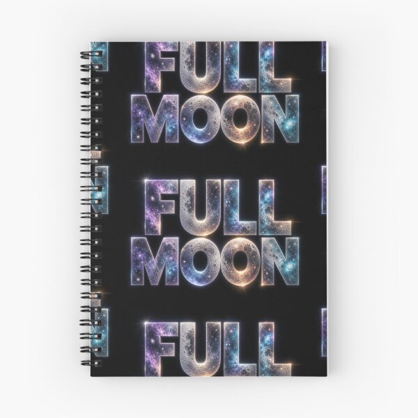 Item preview, Full Moon — Cosmic Lettering Poster (Pearlescent Lunar Texture, Starlit Mist) designed and sold by Jandedan.
