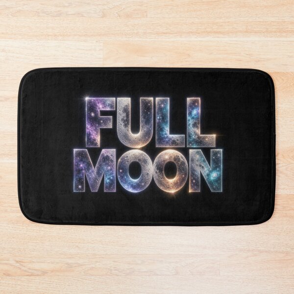 Item preview, Full Moon — Cosmic Lettering Poster (Pearlescent Lunar Texture, Starlit Mist) designed and sold by Jandedan.