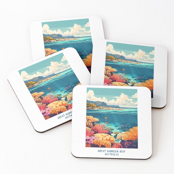 Item preview, Great Barrier Reef Australia Retro Travel Poster designed and sold by pod24.