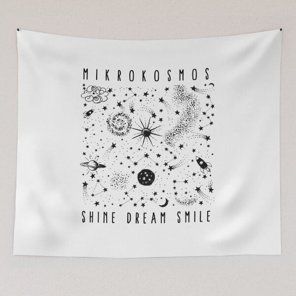 Item preview, Black Mikrokosmos Shine Dream Smile Cute Space and Rocket Design designed and sold by tarzbol.