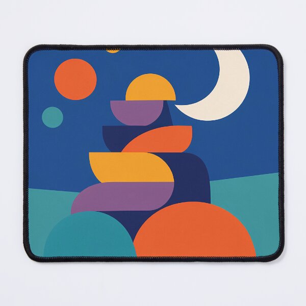 Item preview, Stacked Geometric Shapes with Crescent Moon designed and sold by InkSmithery.
