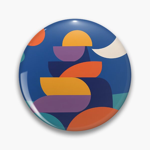 Item preview, Stacked Geometric Shapes with Crescent Moon designed and sold by InkSmithery.