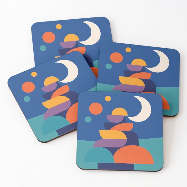 Item preview, Stacked Geometric Shapes with Crescent Moon designed and sold by InkSmithery.