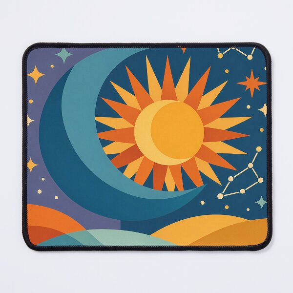 Item preview, Sun and Crescent Moon with Starssun moon stars designed and sold by InkSmithery.