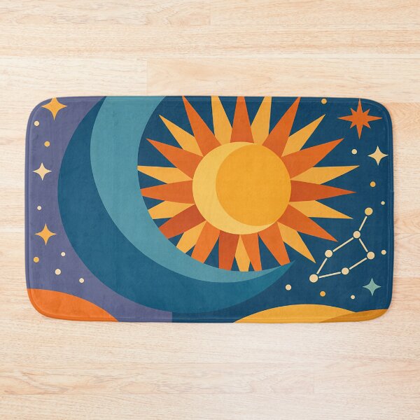 Item preview, Sun and Crescent Moon with Starssun moon stars designed and sold by InkSmithery.