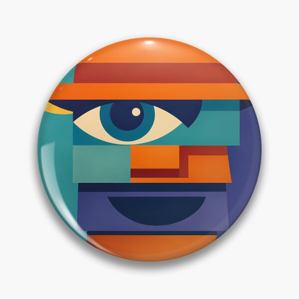Item preview, Geometric Face with Moon and Lightning designed and sold by InkSmithery.