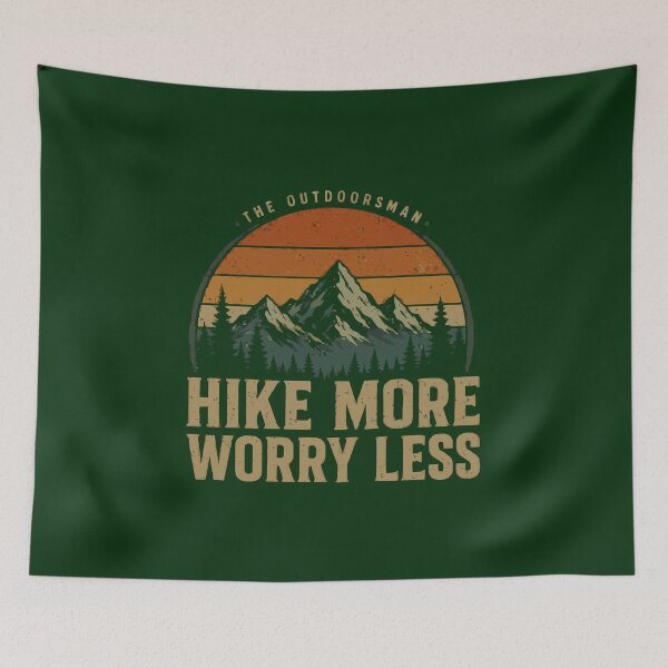 Item preview, Hike More Worry Less Retro Mountain Tee designed and sold by Epic Wear Store.