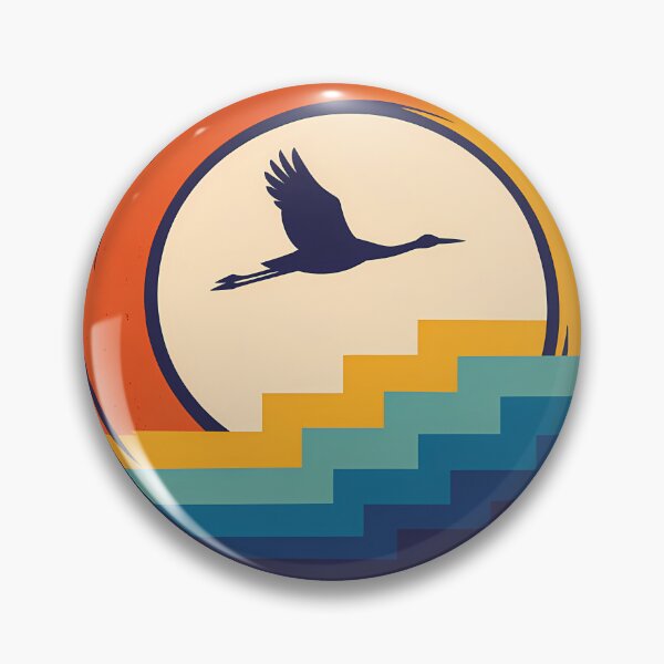 Item preview, Crane Over Enso Sun and Stepped Waves designed and sold by InkSmithery.