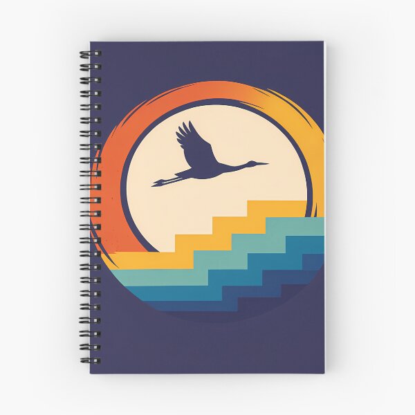 Item preview, Crane Over Enso Sun and Stepped Waves designed and sold by InkSmithery.