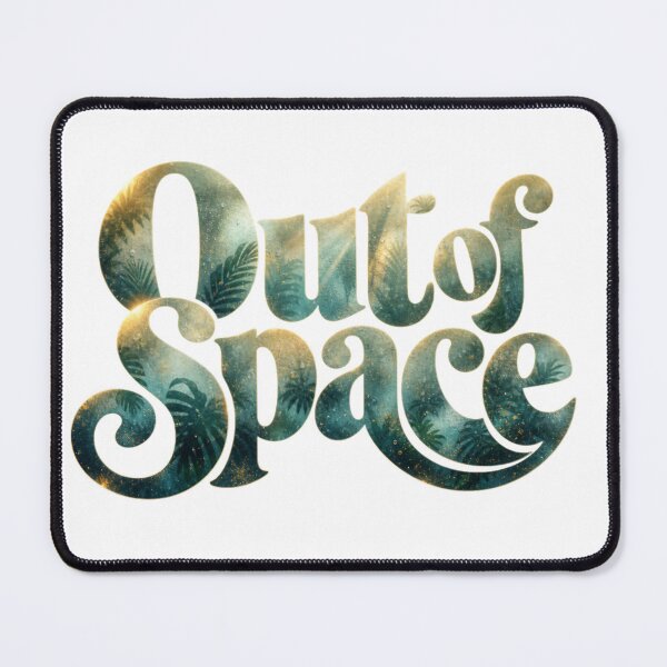 Item preview, Out of Space — Vintage Tropical Lettering (Mist‑Shrouded Foliage, Pearlescent Gold Fleck) designed and sold by Jandedan.