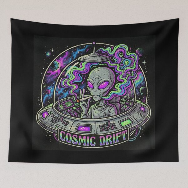 Item preview, Smoking Alien UFO designed and sold by ALL ART .