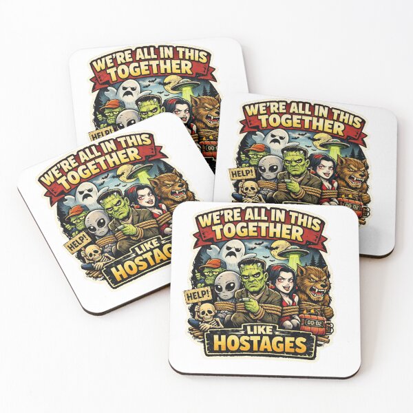 Item preview, Funny Horror Monster Shirt - We're All In This Together Like Hostages - Sarcastic Halloween Tee designed and sold by MerchlyMike.