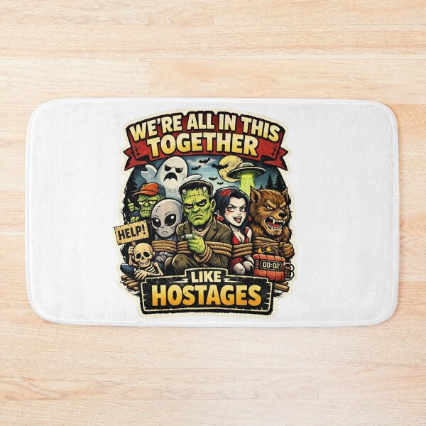 Item preview, Funny Horror Monster Shirt - We're All In This Together Like Hostages - Sarcastic Halloween Tee designed and sold by MerchlyMike.