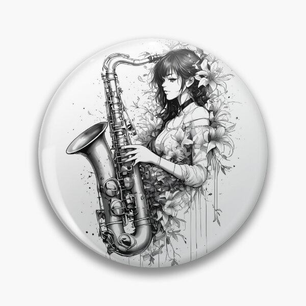 Item preview, Girl with Saxophone- World Music Day designed and sold by Art-Arcade6.