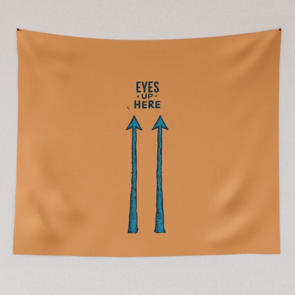 Item preview, Eyes Up Here – Funny Minimal Meme Arrow Design designed and sold by V--I--R.