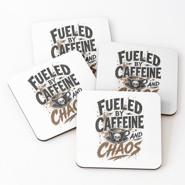 Item preview, Fueled By Caffeine And Chaos - Edgy Coffee Mom Tee designed and sold by lexiangelus93.