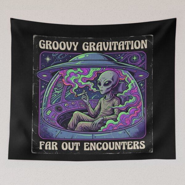 Item preview, Smoking Alien UFO designed and sold by ALL ART .
